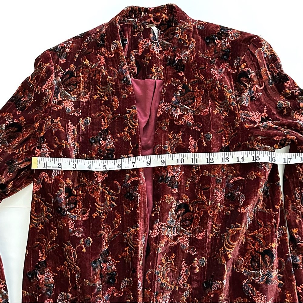 Free People Print Crinkle Velvet Slouchy Jacket - Picture 8 of 12
